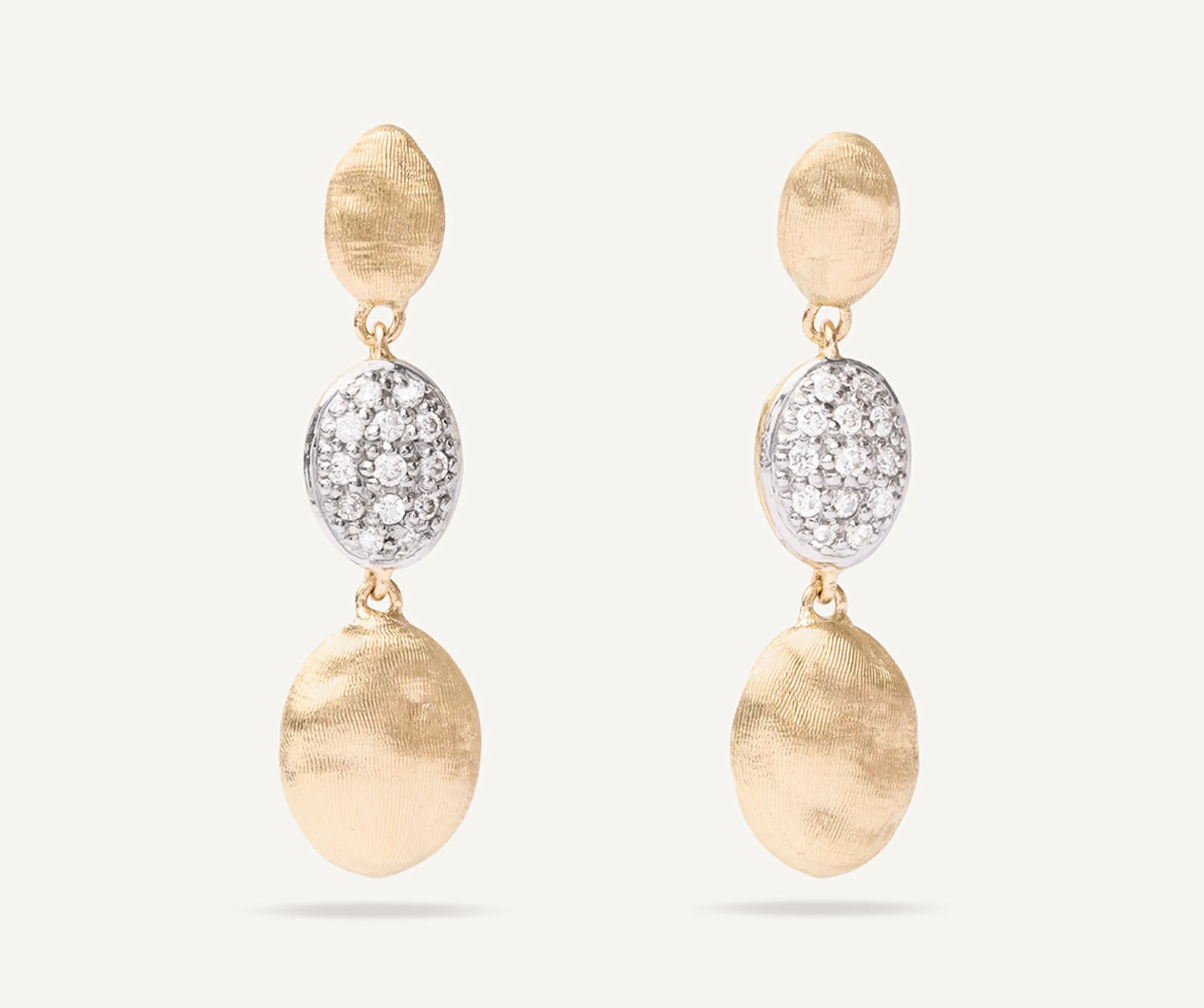 Earrings-Marco Bicego 18K Yellow Gold u0026 Diamond Long Drop Earrings Yellowgold