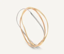 Bracelets-Marco Bicego 18K Yellow, White u0026 Rose 3-Strand Bangle Yellow,white&rosegold