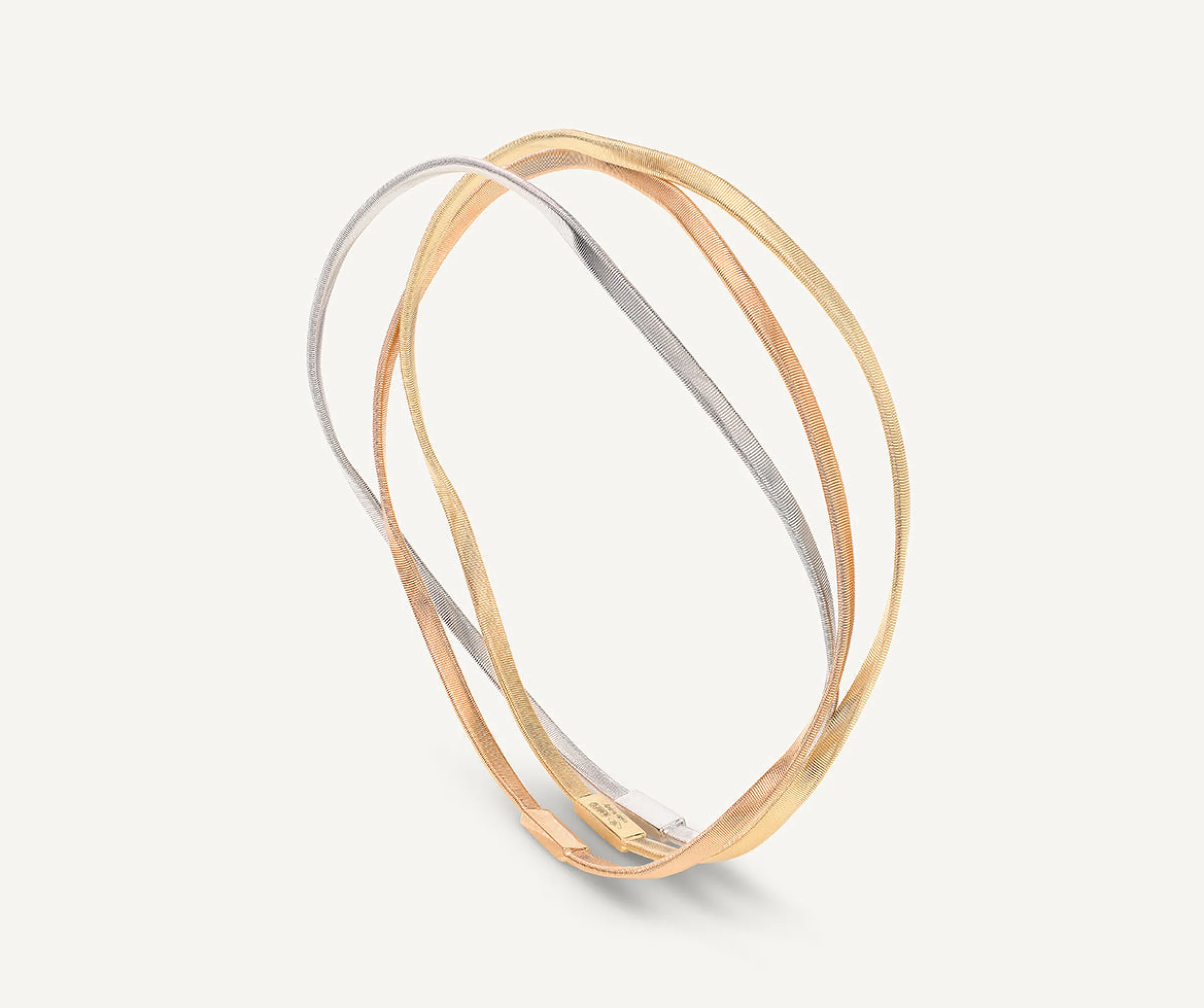 Bracelets-Marco Bicego 18K Yellow, White u0026 Rose 3-Strand Bangle Yellow,white&rosegold
