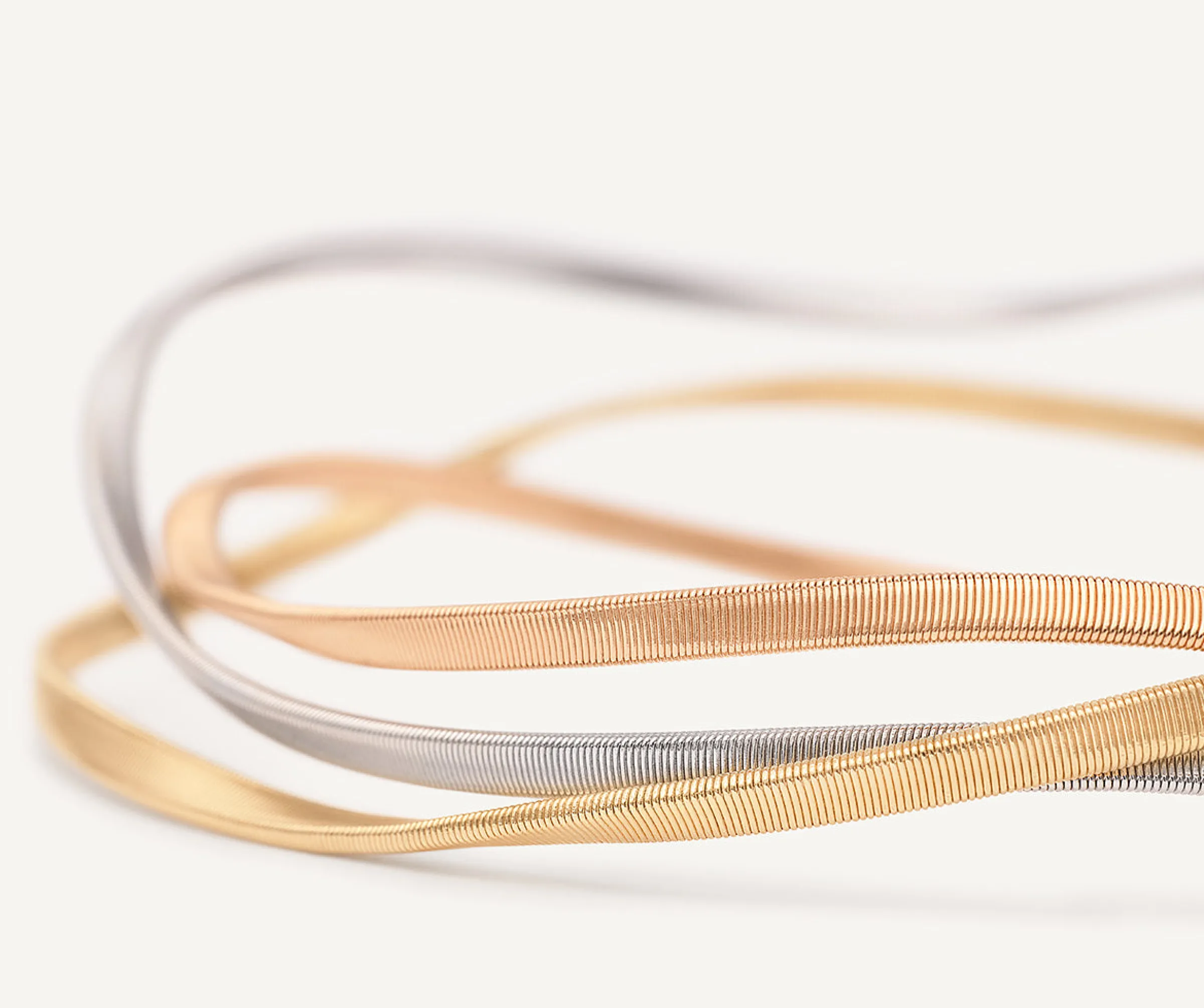 Bracelets-Marco Bicego 18K Yellow, White u0026 Rose 3-Strand Bangle Yellow,white&rosegold